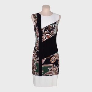 Joseph Ribkoff Mixed Print Sequin Bodycon Dress